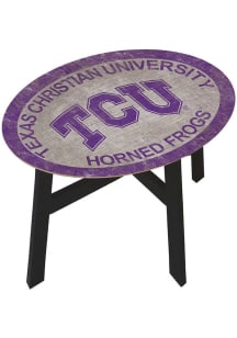 TCU Horned Frogs Distressed Side Purple End Table