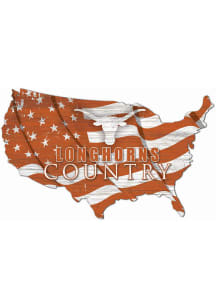 Texas Longhorns USA Shape Flag Cutout Sign
