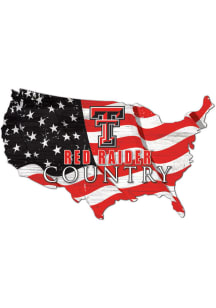 Texas Tech Red Raiders USA Shape Flag Cutout Sign