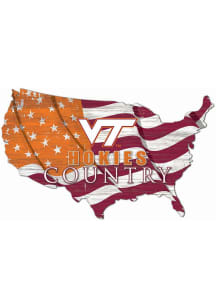 Virginia Tech Hokies USA Shape Flag Cutout Sign