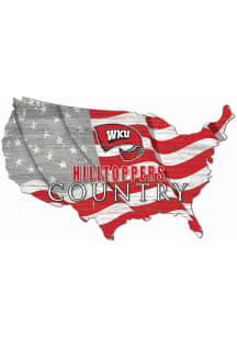 Western Kentucky Hilltoppers USA Shape Flag Cutout Sign
