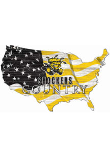 Wichita State Shockers USA Shape Flag Cutout Sign