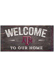 Texas A&M Aggies Welcome Distressed Sign - Maroon