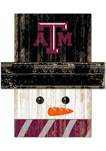 Texas A&M Aggies Snowman Head 6x5 Sign - Maroon