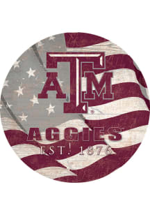 Texas A&amp;M Aggies Team Color Flag 12 Inch Circle Sign