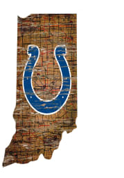 Indianapolis Colts Distressed State 24 Inch Sign