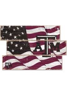 Texas A&amp;M Aggies Flag 3 Plank Sign