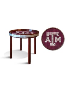 Texas A&amp;M Aggies 24 Inch Barrel Top Side Maroon End Table