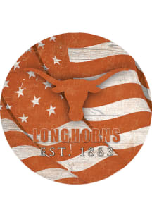 Texas Longhorns 24in Flag Circle Sign