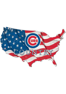 Chicago Cubs USA Shape Flag Cutout Sign