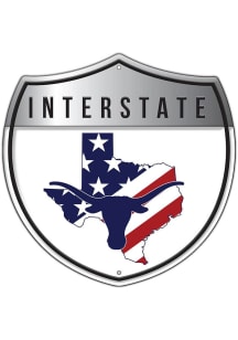 Texas Longhorns Patriotic Interstate Metal Sign