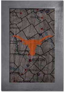 Texas Longhorns City Map Sign
