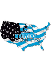 Miami Marlins USA Shape Flag Cutout Sign