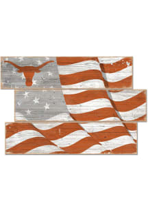 Texas Longhorns Flag 3 Plank Sign