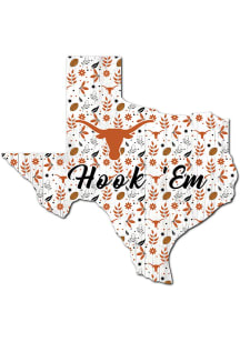 Texas Longhorns 24 Inch Floral State Wall Art