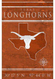 Texas Longhorns Coordinates 17x26 Sign