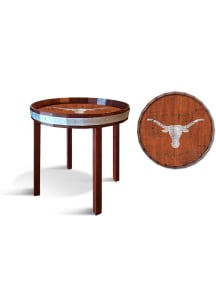 Texas Longhorns 24 Inch Barrel Top Side Burnt Orange End Table