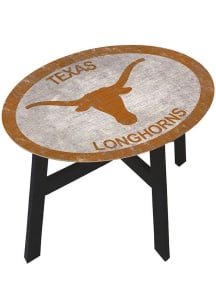 Texas Longhorns Distressed Side Burnt Orange End Table
