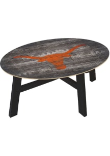 Texas Longhorns Distressed Wood Burnt Orange Coffee Table