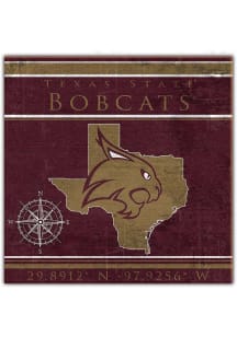 Texas State Bobcats Coordinates Sign
