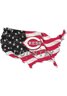 Cincinnati Reds USA Shape Flag Cutout Sign