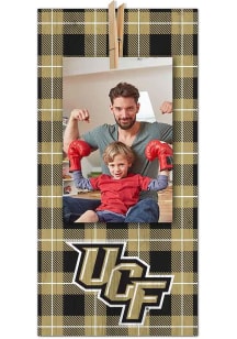 UCF Knights Plaid Clothespin Sign