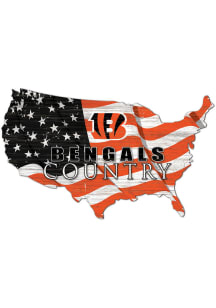 Cincinnati Bengals USA Shape Flag Cutout Sign