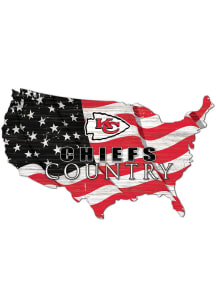 Kansas City Chiefs USA Shape Flag Cutout Sign