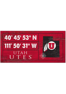Utah Utes Horizontal Coordinate Sign