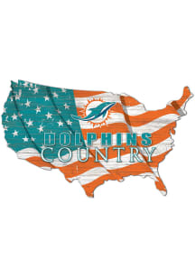 Miami Dolphins USA Shape Flag Cutout Sign