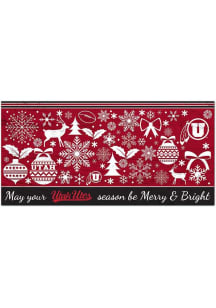Utah Utes Merry and Bright Sign