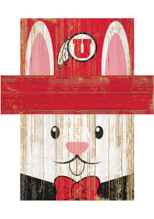 Utah Utes Easter Bunny  Head 6x5 Sign