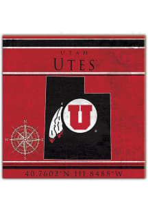 Utah Utes Coordinates Sign