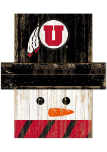 Utah Utes Snowman Head 6x5 Sign
