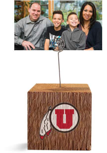 Utah Utes Block Spiral Photo Holder Red Desk Accessory