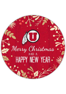 Utah Utes Merry Christmas and New Year Circle Sign