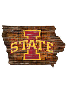 Iowa State Cyclones Distressed State 24 Inch Sign