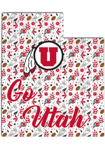 Utah Utes Floral State Sign