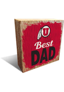 Utah Utes Best Dad Block Sign