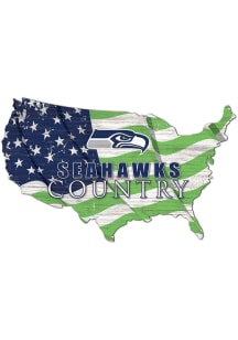 Seattle Seahawks USA Shape Flag Cutout Sign