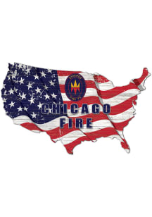 Chicago Fire USA Shape Flag Cutout Sign