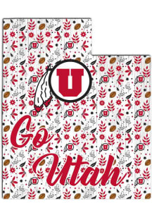Utah Utes 24 Inch Floral State Wall Art