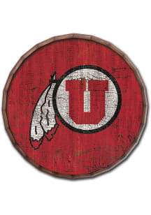 Utah Utes Cracked Color 24 Inch Barrel Top Sign
