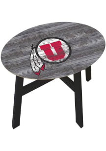 Utah Utes Logo Heritage Side Red End Table