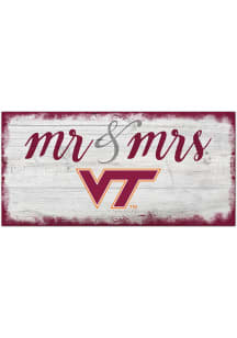 Virginia Tech Hokies Script Mr and Mrs Sign
