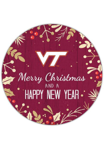 Virginia Tech Hokies Merry Christmas and New Year Circle Sign