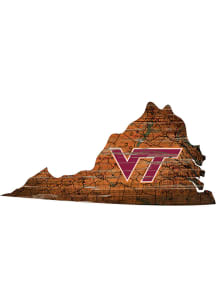 Virginia Tech Hokies Mini Roadmap State Sign