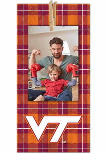 Virginia Tech Hokies Plaid Clothespin Sign