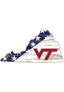 Virginia Tech Hokies 12 Inch USA State Cutout Sign