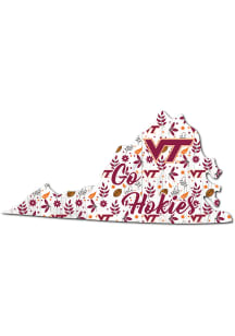 Virginia Tech Hokies Floral State Sign